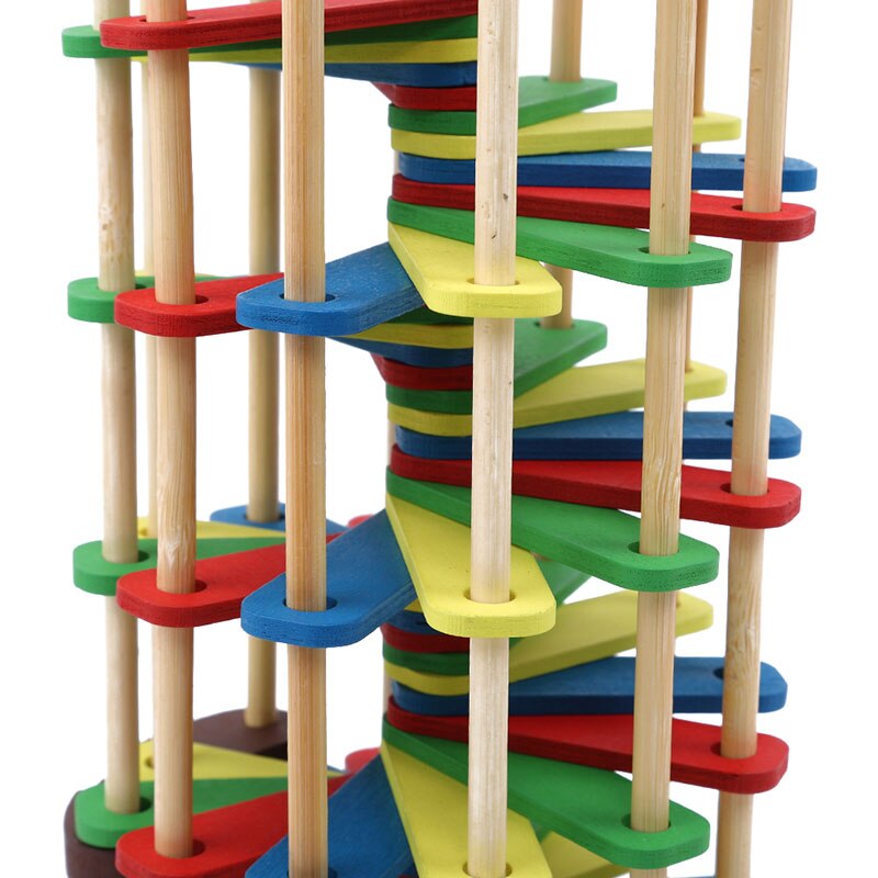 Pound And Roll Wooden Tower With Hammer Knock The Ball