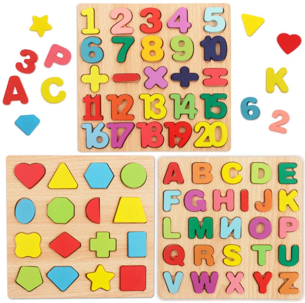 ABC Puzzle Shape Sorter Wooden Toys