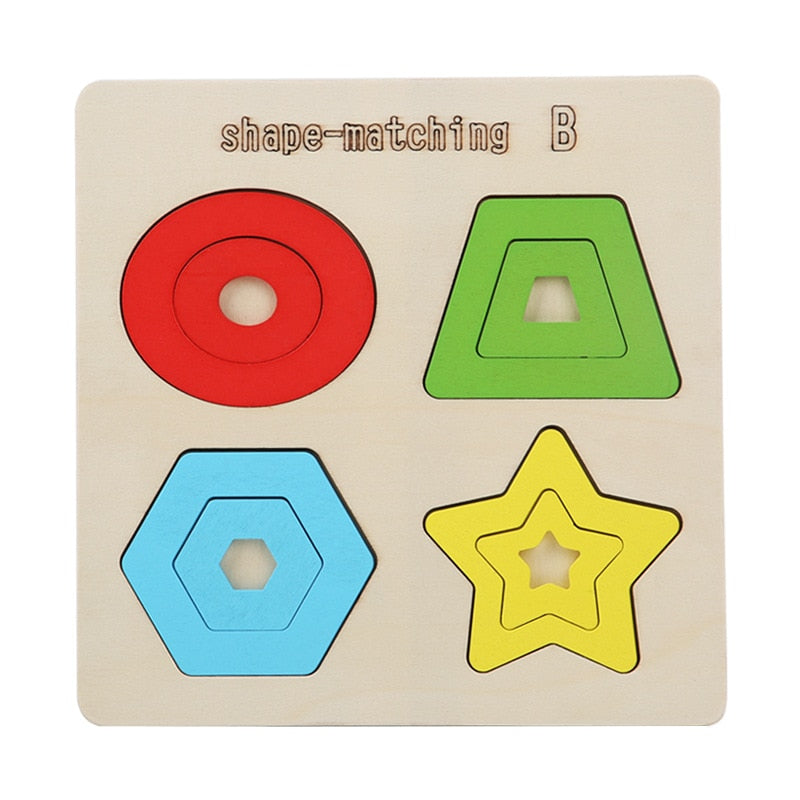 ABC Puzzle Shape Sorter Wooden Toys