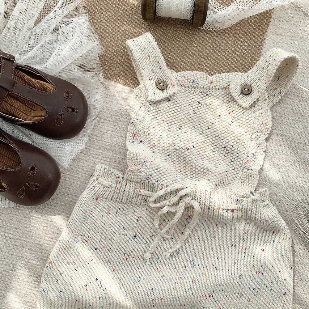 Beige/coffee Little Baby Knit Romper