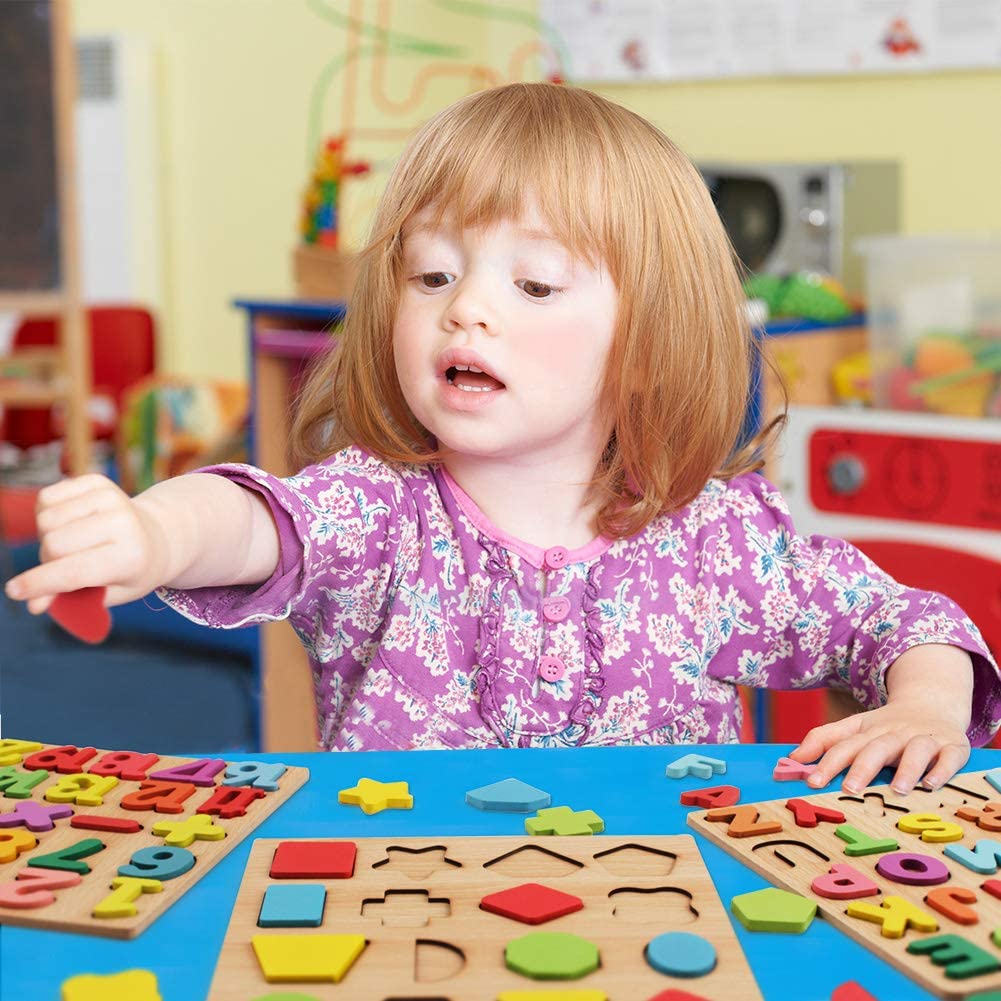 ABC Puzzle Shape Sorter Wooden Toys